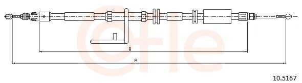 COFLE Cabo de aço, travão de estacionamento 10.5167 Cabo de travão de estacionamento Land Rover FA_ 10.5167 COFLE