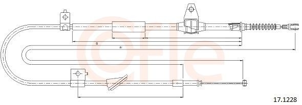 COFLE Tautrekk, håndbremse 17.1228 COFLE 17.1228 Bremsewire Toyota MR2 W30 pris