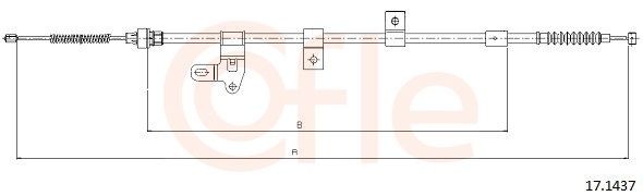 Ντίζα, φρένο ακινητοποίησης COFLE 17.1437 COFLE 17.1437 Ντίζα φρένου TOYOTA COROLLA 2024