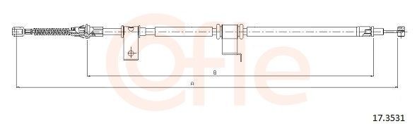 Tautrekk, håndbremse COFLE 17.3531 COFLE 17.3531 Håndbremsekabel Chevrolet CAPTIVA 2015