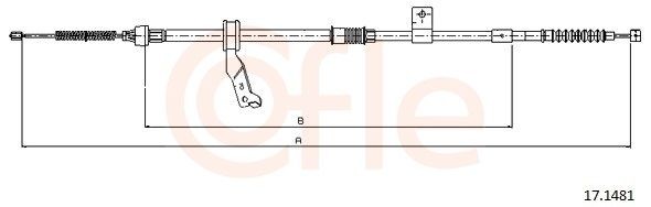 COFLE Ντίζα, φρένο ακινητοποίησης 17.1481 Ντίζα χειροφρένου COFLE Toyota FORTUNER 17.1481