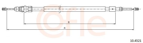 COFLE Handbromsvajer 10.4521 COFLE 10.4521 Handbroms CITROËN C3 I Hatchback (FC, FN) bak och fram