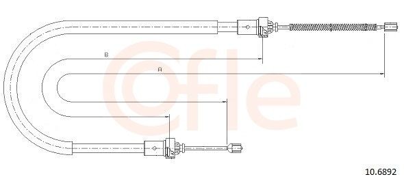 COFLE Cavo freno a mano 10.6892 COFLE 10.6892 costo Cavo freno a mano TOYOTA AYGO