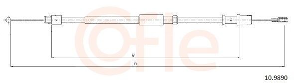COFLE Hand brake cable 10.9890 10.9890 COFLE handbrake cable VW PHAETON
