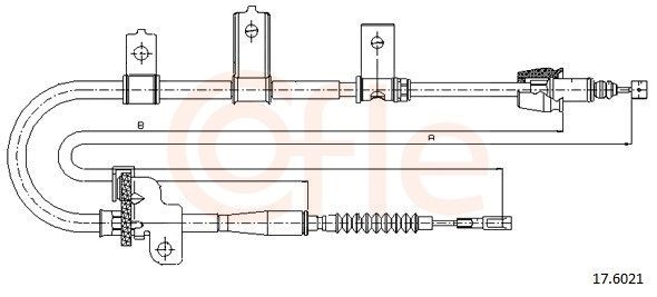 COFLE Håndbremsekabel 17.6021 Håndbremsen COFLE XF 17.6021 billig