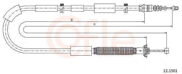COFLE Tautrekk, håndbremse 12.1501 12.1501 Bremsewire COFLE LANCIA THEMA
