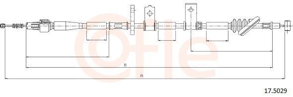 COFLE Håndbremsekabel 17.5029 COFLE 17.5029 Suzuki Baleno 2 Bremsekabel pris