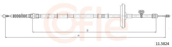 COFLE Câble de frein à main 11.5824 COFLE 11.5824 Câble de frein de stationnement Chevrolet Cruze Break pas cher