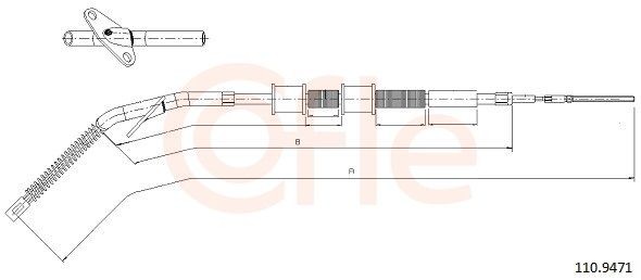 COFLE Ντίζα, φρένο ακινητοποίησης 10.9471 COFLE 10.9471 Ντίζα χειροφρένου INNOCENTI Elba (146) φθηνά