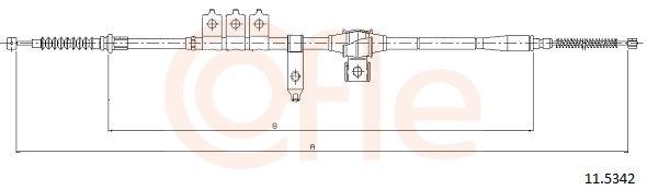 Żażné lanko parkovacej brzdy COFLE 11.5342 COFLE 11.5342: Ručná brzda Ford RANGER 1999