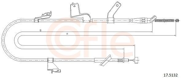 COFLE Tautrekk, håndbremse 17.5132 17.5132 Håndbremsekabel SUZUKI VITARA COFLE