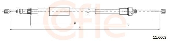 Tautrekk, håndbremse COFLE 11.6668 COFLE 11.6668 Håndbrekk RENAULT MODUS 2014