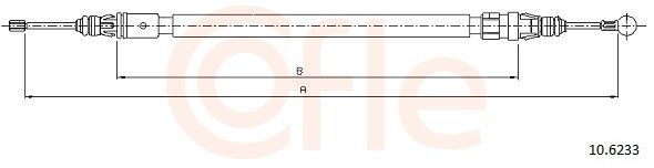 COFLE Tautrekk, håndbremse 10.6233 Bremsekabel COFLE Peugeot 4008 10.6233