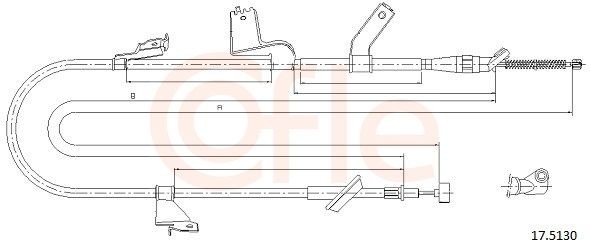COFLE Câble de frein à main 17.5130 COFLE 17.5130 Tirette à câble frein de stationnement Mazda XEDOS pas cher