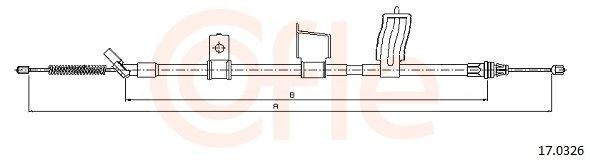 COFLE Hand brake cable 17.0326 COFLE 17.0326 genuine Volkswagen TAIGO handbrake cable price