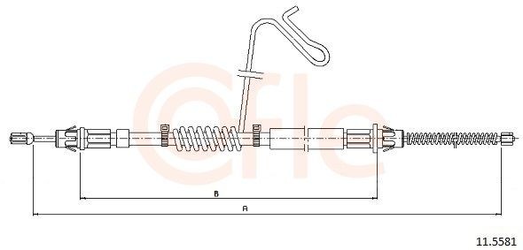 COFLE Żażné lanko parkovacej brzdy 11.5581 COFLE 11.5581 Parkovacia brzda FORD Transit Mk5 Platform / Chassis (V184, V185) lacné