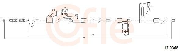 Tautrekk, håndbremse COFLE 17.0368 COFLE 17.0368: Bremsekabel Nissan NAVARA 2004