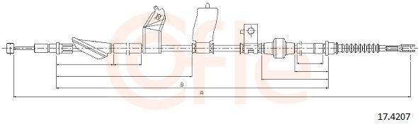 COFLE Handbromsvajer 17.4207 Honda Civic 6 Coupe Handbroms COFLE 17.4207