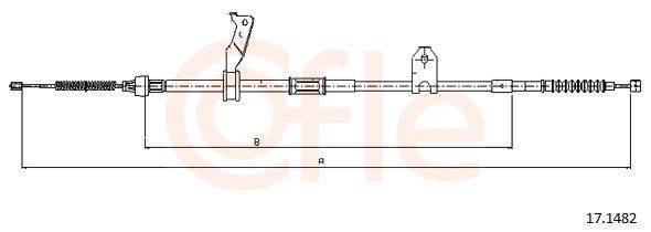 COFLE Câble de frein à main 17.1482 Tirette à câble frein de stationnement COFLE FORTUNER 17.1482 pas cher