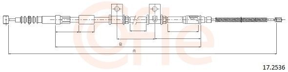 COFLE Cabo de aço, travão de estacionamento 17.2536 COFLE 17.2536 originais Cabo do freio de mão Hyundai Trajet Van custo