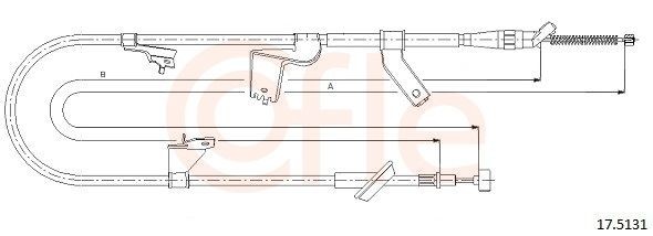 Handremkabel COFLE 17.5131 COFLE 17.5131 Remkabel OPEL AGILA 2008