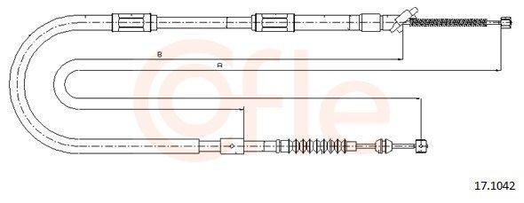 COFLE Żażné lanko parkovacej brzdy 17.1042 17.1042 Lanko ručnej brzdy TOYOTA 4 RUNNER COFLE