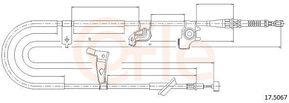COFLE Ντίζα, φρένο ακινητοποίησης 17.5067 COFLE 17.5067 Ντίζα χειροφρένου Suzuki SX4 Sedan τιμες
