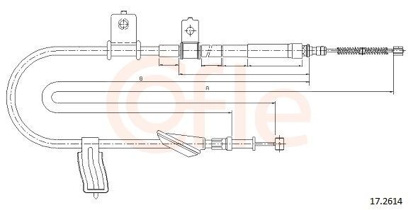 COFLE Handbromsvajer 17.2614 pris Parkeringsbroms Subaru BL, BP 17.2614 COFLE