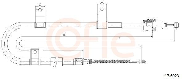 COFLE Tautrekk, håndbremse 17.6023 Bremsewire COFLE Kia SOUL 17.6023
