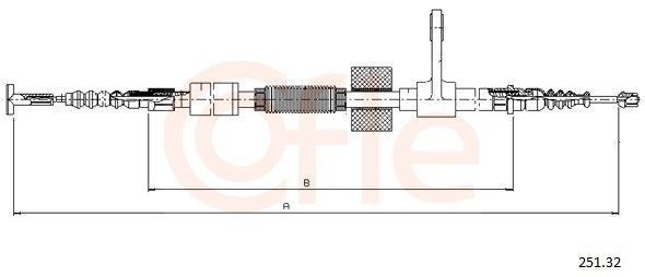 COFLE Hand brake cable 251.32 251.32 COFLE emergency brake ALFA ROMEO