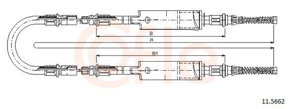 COFLE Cabo de aço, travão de estacionamento 11.5662 COFLE 11.5662 Cabo de aço, travão de estacionamento