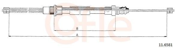 COFLE Hand brake cable 11.6581 11.6581 COFLE handbrake for RENAULT CLIO