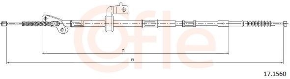 COFLE Cavo freno a mano 17.1560 17.1560 Cavo freno a mano COFLE TOYOTA HIACE costo