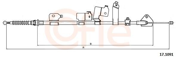 COFLE Żażné lanko parkovacej brzdy 17.1091 17.1091 Lanko ručnej brzdy COFLE TOYOTA 4 RUNNER