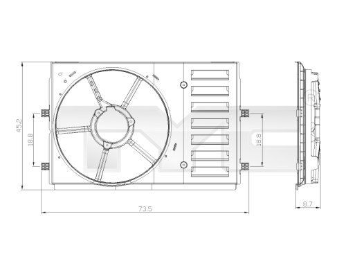 TYC Kinnitus, ventilaator 837-0035-1 TYC 837-0035-1 Kinnitus, ventilaator Golf 4 hind