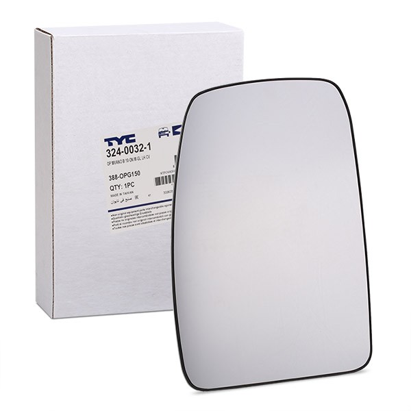 TYC Spejlglas, udvendig spejl 324-0032-1 Sidespejl glas TYC ALMERA 324-0032-1 billig