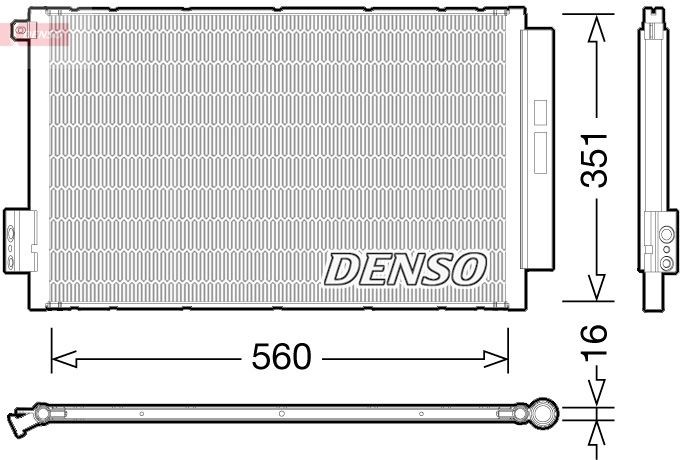 DENSO Kondensator, klimaanlegg DCN09043 Radiator AC DENSO Fiat PUNTO DCN09043