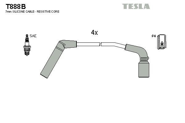 TESLA Tennplugg kabelsett T888B Tennledningssett CHEVROLET TESLA T888B