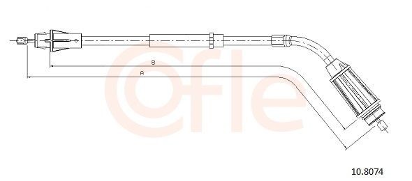 COFLE Ντίζα, φρένο ακινητοποίησης 10.8074 10.8074 Ντίζα χειροφρένου COFLE VOLVO P1800