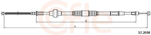 COFLE Żażné lanko parkovacej brzdy 17.2038 Lanko ručnej brzdy COFLE Mitsubishi MIRAGE 17.2038