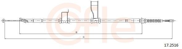 Ντίζα, φρένο ακινητοποίησης COFLE 17.2516 COFLE 17.2516 Χειρόφρενο HYUNDAI i10 2023