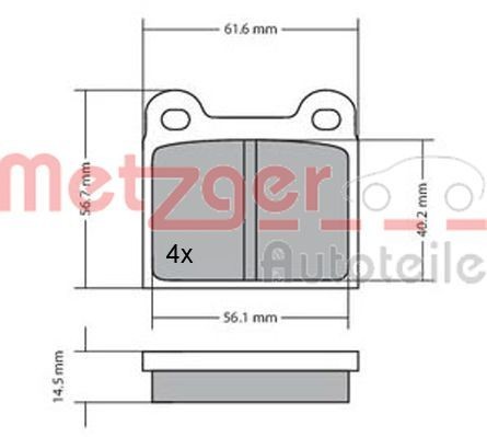 METZGER Piduriklotsid 1170003 1170003 Sport piduriklotsid ALFA ROMEO GIULIETTA METZGER