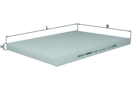 Suodatin, sisäilma MAHLE LA 64 MAHLE LA 64 ALFA ROMEO 166 2003 Raitisilmasuodatin