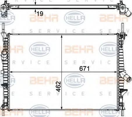 HELLA Radiateur du moteur 8MK 376 764-504 Ford SIERRA Radiateur de refroidissement moteur HELLA 8MK 376 764-504