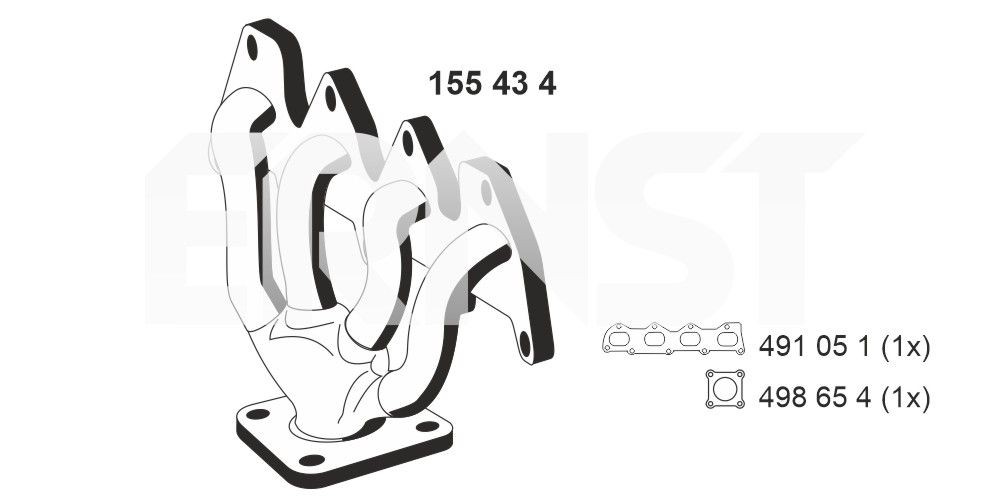 Udstødningsmanifold ERNST 155434 ERNST 155434: Udstødningsmanifold Seat ALHAMBRA 2012