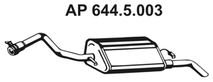 EBERSPÄCHER Bakre ljuddämpare 644.5.003 644.5.003 EBERSPÄCHER slutdämpare FORD ESCORT