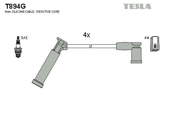 TESLA Kit cavi candele T894G T894G costo Cavi candele FORD S-MAX TESLA