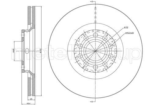 METELLI Remschijf 23-0726C Sportremschijven IVECO METELLI 23-0726C