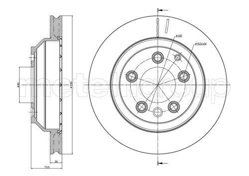 METELLI Brake disc 23-0883C 23-0883C METELLI brake disc PORSCHE
