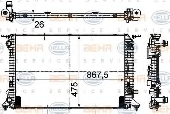 HELLA Radiator, motorkjøling 8MK 376 745-634 8MK 376 745-634 Radiator HELLA AUDI COUPE